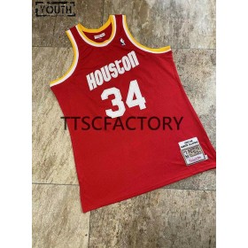 Houston Rockets OLAJUWON 34 Retro Mitchellness Punainen Lasten Pelipaidat Swingman